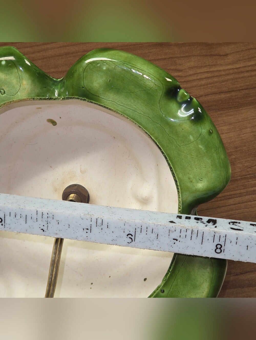 Vintage Ceramic Christmas Tree Base Lighted Atlantic Mold Green WORKS - Picture 7 of 10
